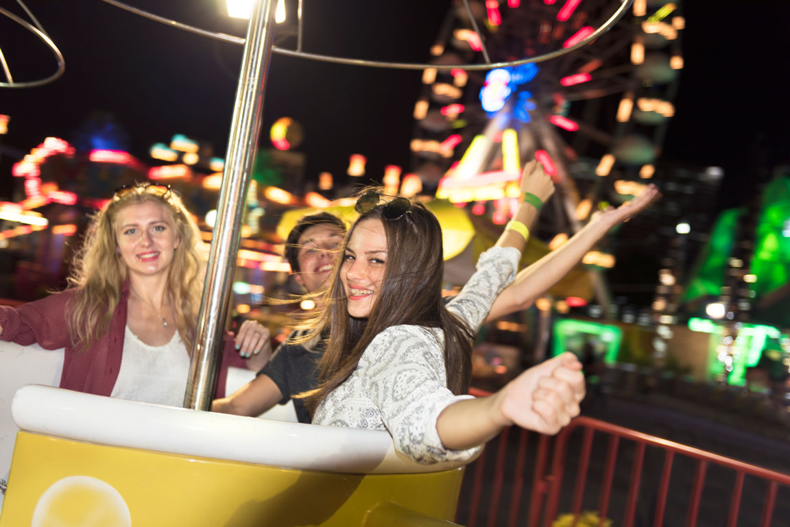 teenagers on a carnival ride
